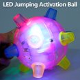 thumbnail image 3 of Pelota Vibrante Que Rebota Intermitente Plástico Seguro Ilumina La Música Pelota Intermitente Juguete Alimentado Por Batería Interesante Perro Salto Bola De Activación Para Niños Mascotas Deportes Al Muyoka Hogar, 3 of 6