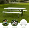 thumbnail image 4 of Lifetime 6 Foot Folding Polyethylene Picnic Table, White (80215), 4 of 12