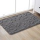 thumbnail image 4 of alfombra de puerta de entrada con patrón de hoja, alfombra de baño de fibra de alta densidad, alfombra absorbente antideslizante, diseño grueso inspirado en el mar, fondo de PVC, 40x60cm, lavable a, 4 of 6