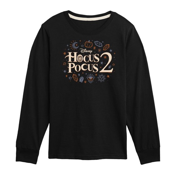 Hocus Pocus 2 - Logo With Icons - Toddler And Youth Long Sleeve Graphic T-Shirt