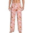 thumbnail image 2 of Lsque Pink Cockatoo Birds Print Men's Pajama Pants, Lounge Pant - Comfortable Home Wear,Elastic Waistband, Stylish Design-X-Large, 2 of 9