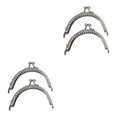 thumbnail image 1 of tssuouriy 2piece Metal Purse Frame Kiss Clasp Lock For Easy DIY Crafts Metal Frame Kiss Clasp Lock Made With Plastic Widely Used silver 10.5CM 2Set, 1 of 6