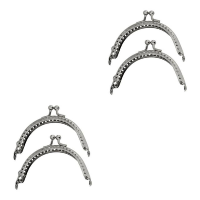 tssuouriy 2piece Metal Purse Frame Kiss Clasp Lock For Easy DIY Crafts Metal Frame Kiss Clasp Lock Made With Plastic Widely Used silver 10.5CM 2Set