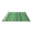 thumbnail image 2 of Ahgly Company Machine Washable Indoor Square Abstract Turquoise Blue Modern Area Rugs, 6' Square, 2 of 4