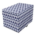 thumbnail image 1 of Whales Dog Crate Cover, Fun Loving Animals Dolphin and Whale Horizontally Arranged Motifs Pattern, Easy to Use Pet Kennel Cover for Medium Large Dogs, 35" x 23" x 27", Indigo Pale Blue, by Ambesonne, 1 of 6