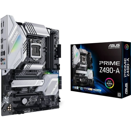 ASUS PRIME Z490-A ATX motherboard with dual M.2, 14 DrMOS power stages, HDMI, DisplayPort, SATA 6 Gbps, Intel 2.5Gb Ethernet, USB 3.2 Gen 2 Type-C, Thunderbolt 3 support, and Aura Sync RGB (Best Atx Motherboard For Htpc)