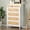 White & Oak, variant on LYYHTY White Rattan Dresser, Tall Dresser, Rattan Chest of Drawers for Bedroom with LED Lights, Vertical 4 Drawer Dressers for Bedroom, Boho