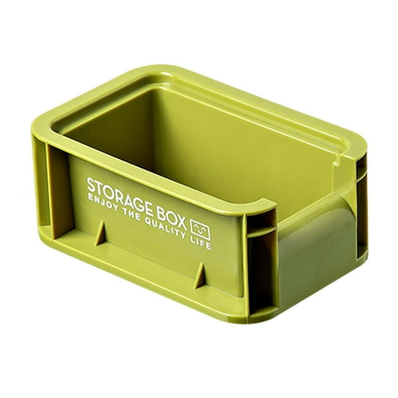Desk Organizer Stackable Storage Box for Closet Bathroom Pantry Organization Green 15x10x6.4cm