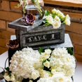 thumbnail image 1 of Weddingstar Tin Box with Aged Finish & Blackboard Panel Display Small, 1 of 6