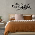 thumbnail image 6 of ESTART Metal Birds Wall Art, Metal Vivid Birds on Branch Silhouette Wall Decor Black Leaves with Bird Outdoor Hanging Wall Sculpture for Home Balcony Garden (Small), 6 of 9
