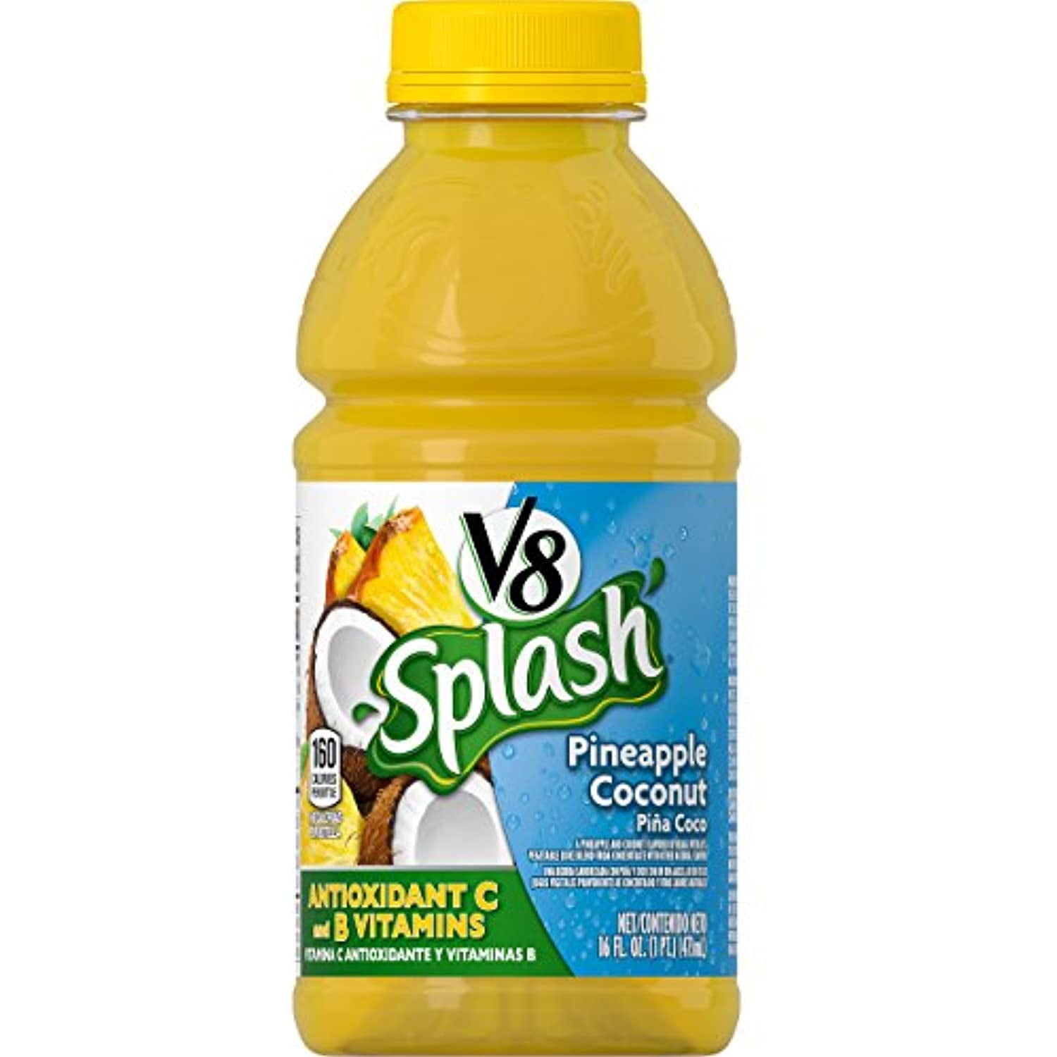 V8 Splash Pineapple Coconut, 16 oz. Bottle (Pack of 12)