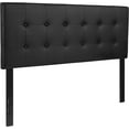 thumbnail image 3 of Button Tufted Upholstered Full Size Headboard in Black Vinyl, 3 of 9