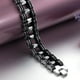 thumbnail image 2 of EeaseMX Pulsera elegante y refinada de acero inoxidable y silicona para hombre, cadena de eslabones huecos, pulsera de eslabones para hombre, joyería para hombre., 2 of 3