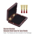 thumbnail image 4 of Wooden Bassoon Reed Case Maroon Hand Carved Bassoon Reed Box for 3pcs Reeds, 4 of 7