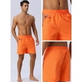 thumbnail image 5 of DARING DIVA Men's Elastic Waist Drawstring Mesh Lining Beach Shorts 28 Orange, 5 of 6