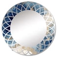 thumbnail image 2 of Designart "Mystical Blue and Gold Marble Clouds X" Fractals Round Wall Mirror - Modern Oval Printed Decorative Oversized Mirror - Multiple Color Options, 2 of 4