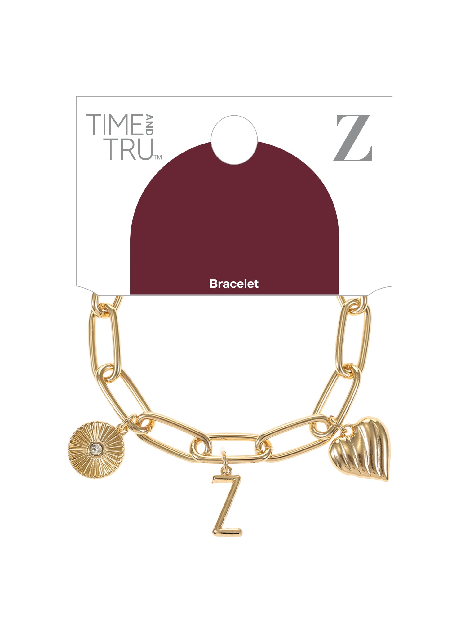 Time and Tru Goldtone Initial Charm Bracelet, Initial Z