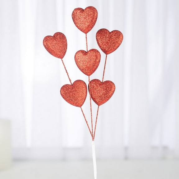 6 Red Hearts Floral Sprays: Add a Touch of Love to Your Décor