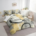thumbnail image 3 of Feelyou Yellow Abstract Ombre Bedding Comforter Set 7 Pieces, Square Circle Geometric Full Bedding Set, Teen Kid Child Adult Reversible Fitted Sheet Flat Sheet, Super Cozy Room Decor, 3 of 7