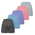 thumbnail image 2 of DHFJKG Womens 5 Packs Workout Gym Shorts High Waisted Loose Fit Solid Color Elastic Waistband Shorts With Pockets, 2 of 3