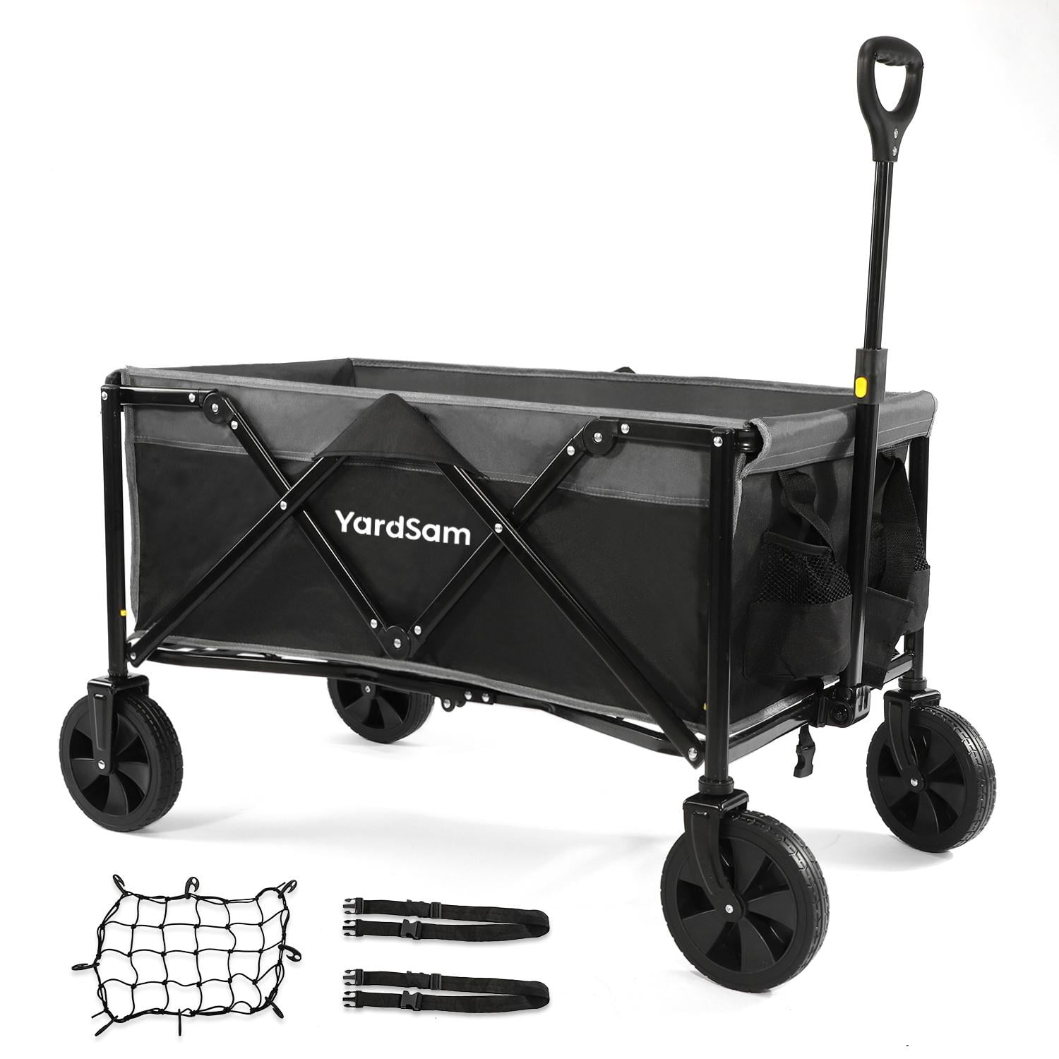 Yardsam Collapsible Folding Wagon Heavy Duty 220lb Foldable Garden Cart