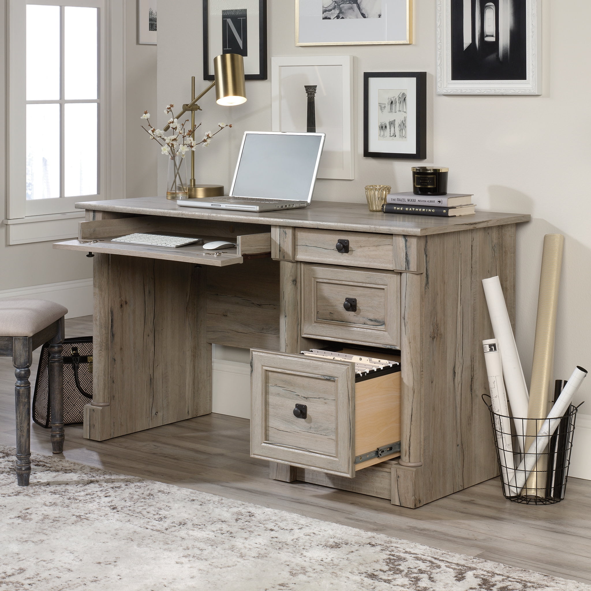 Sauder Palladia Computer Desk, Split Oak Finish
