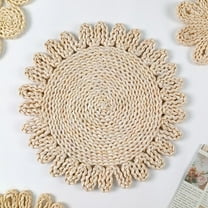 ERDOUY Boho Wall Basket ,Seagrass Rattan Wicker Boho Wall Decor, Eco-Friendly Round Wall Art for Farmhouse Bedroom Living Room Display Table Settings Kitchen Home (Style C)