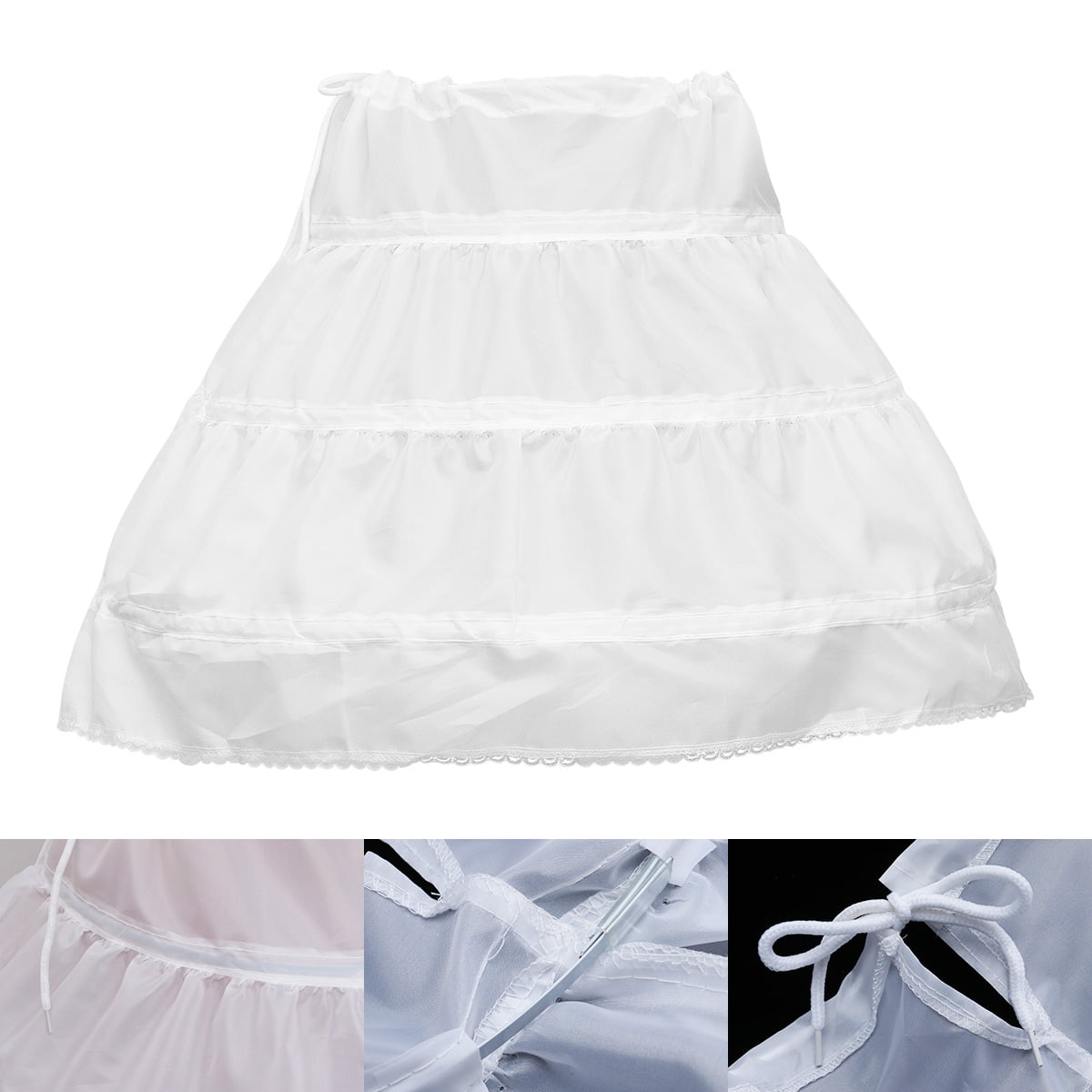 Dressever Girls' Petticoat Half Slip Flower Girl Crinoline Skirt ...