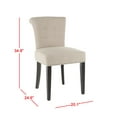 thumbnail image 3 of SAFAVIEH Sinclaire Contemporary Linen Polyester Solid Dining Side Chair, True Taupe (Set of 2), 3 of 11