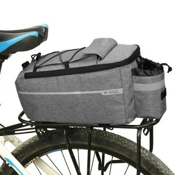 Bicycle Bag Insulated Trunk Cooler Pack Cycling Bicycle Rear Rack Storage Luggage Pouch Reflective MTB Bike Pannier Shoulder Bag, Waterproof Rear Seat Bag