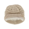 thumbnail image 2 of C.C Kids' One Size (2-5) Fuzzy Lined Solid Cable Knit Winter Beanie, 2 of 4
