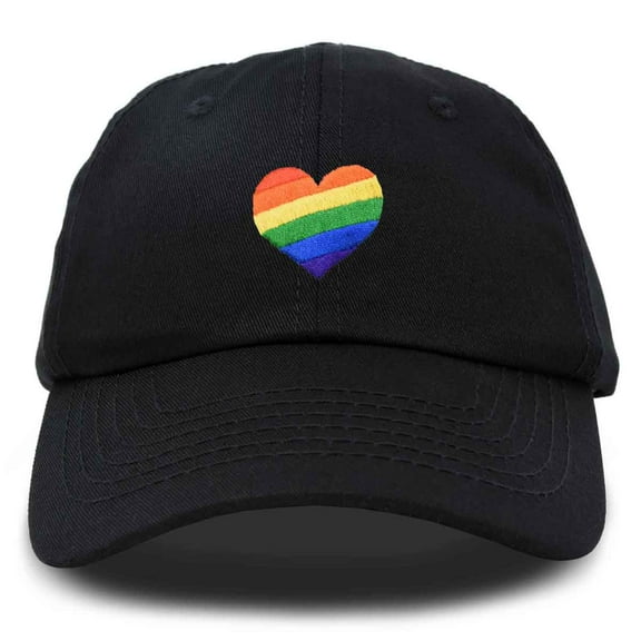 DALIX Rainbow Heart Hat Embroidered Mens Womens Baseball Cap in Black