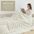 thumbnail image 4 of Cozylore Faux Fur Throw Blanket for Bed Luxury Fluffy Thick Bubble Blanket Warm Cozy Throw for Bedroom Living Room, 90" x 90", Cream, 4 of 6