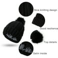thumbnail image 6 of Guanyst Knitted Hat For Women Cap With Faux Knit Winter Womens Warm Hats Pom Caps One Size Black, 6 of 7