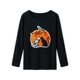 thumbnail image 4 of Beezizac Big Girls Halloween Glow in The Dark Pumpkin & Cat Skeleton Pajama Set PJS Size 14, 4 of 11