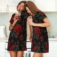 thumbnail image 4 of Easygdp Roses Camisón de manga corta para mujer, informal, estampado, 4 of 6