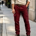 thumbnail image 2 of Mens Corduroy Pants Straight Wide Leg Button Work Pants Vintage Cargo Pants with Multi Pockets for Streetwear, 2 of 9