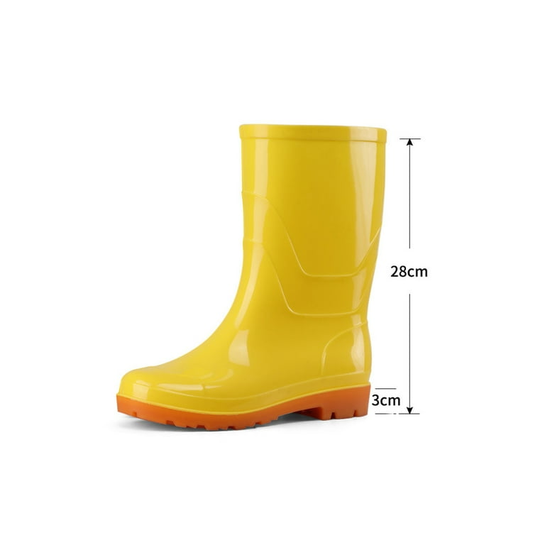 Frontwalk Womens Mens Rubber Boot Lightweight Rain Boots Wide Calf Garden Shoes Work Comfort Waterproof Unisex Slip Resistant Rainboot Yellow Middle