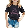 thumbnail image 3 of Hienoo Toddler Girls Birthday T Shirt Letter Print Short Sleeve Crewneck T-Shirt Tee Top, 3 of 3