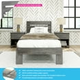 thumbnail image 2 of Max & Lily Twin Bed Frame, Farmhouse Solid Wood Platform Bed with Slatted Headboard, Driftwood, 2 of 7