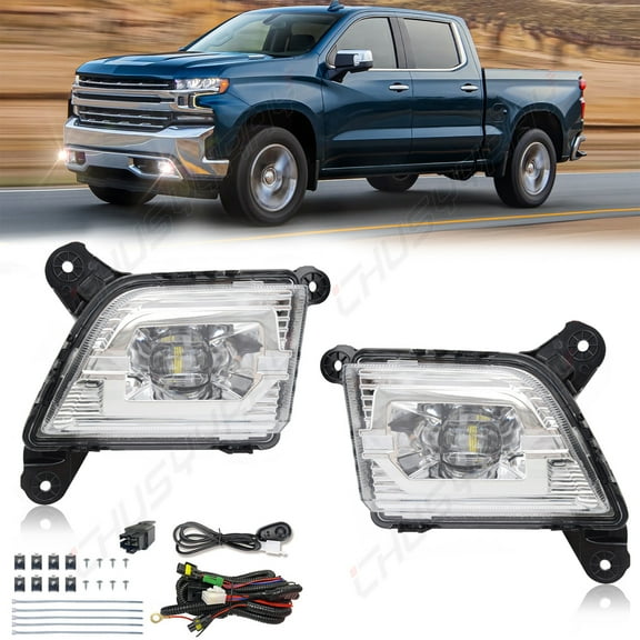 CHUSYYRAY LED Fog Lights Kit for Chevrolet Silverado 1500 2019-2022 with Switch Wires