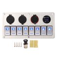 thumbnail image 2 of Gang Toggle Switch Panel, Panneau de Commutateur de Rocker 8 Lumières Panneau de Commande Gang Rocker Switch Panel Longue Durée, 2 of 14