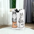 thumbnail image 6 of Yayeee Freestanding Laundry Hamper with Handle Collapsible Large Storage Basket for Clothes, Gray Cute Chubby Cat, 6 of 7