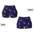 thumbnail image 5 of Picia Eggplant Printed Workout Shorts for Women Seamless Scrunch Butt Lifting High Waisted Yoga Gym Booty Running Moisture-wicking Short Pants-XX-Large, 5 of 9