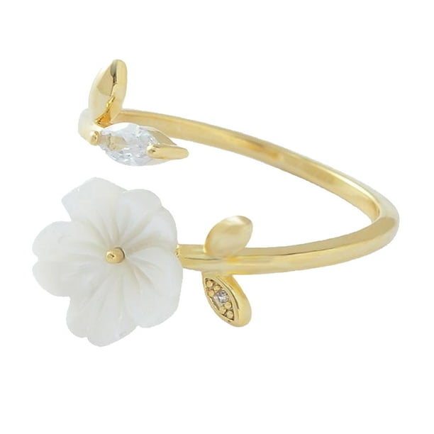 Qarigey Anillo abierto para mujer, flor, cristal, fiesta, trabajo, escuela, fecha, viaje, vacaciones, joyería personalizada sencilla para mujer Ropa, zapatos y accesorios Miscelánea Qarigey AP014795-00