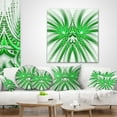 thumbnail image 4 of Designart Glowing Green Fractal Flower in White - Abstract Throw Pillow - 18x18, 4 of 5