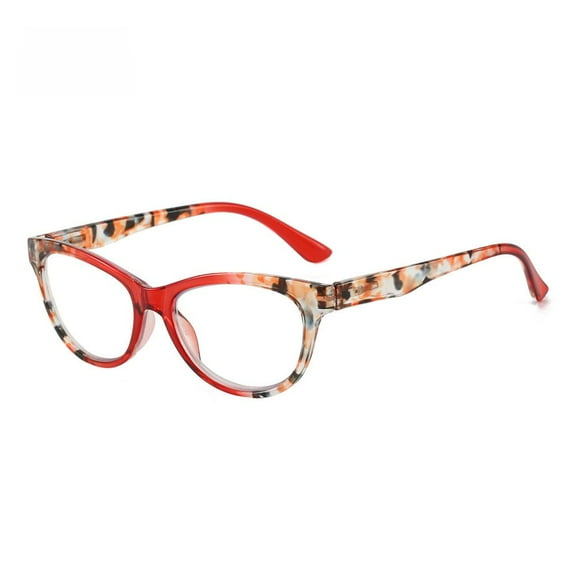 Red Trendy Fashion Reading Glasses Cat Eye Presbyopic Glasses Anti-Blue Light Spring Hinge Readers  1.00 for Women HD
