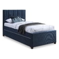 thumbnail image 1 of Meridian Furniture Harper Lit Gigogne Simple en Tissu Texturé en Lin Bleu Marine, 1 of 11
