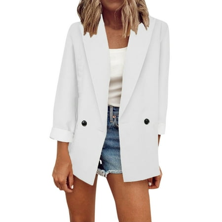 

gvdentm Scrub Jackets For Women Women s Fuzzy Lapel Open Front Long Cardigan Coat Fur Warm Winter Outwear Jackets