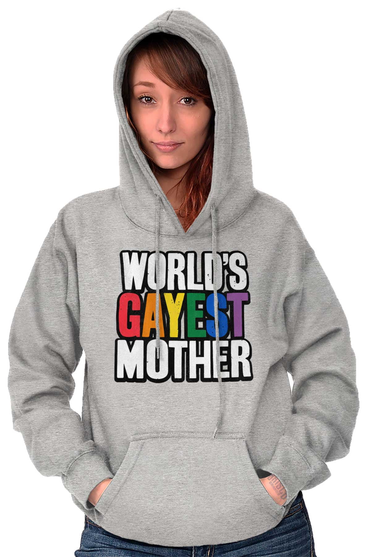 Worlds Gayest Mother Queer Mom Hoodie Sweatshirt Women Brisco Brands 4X